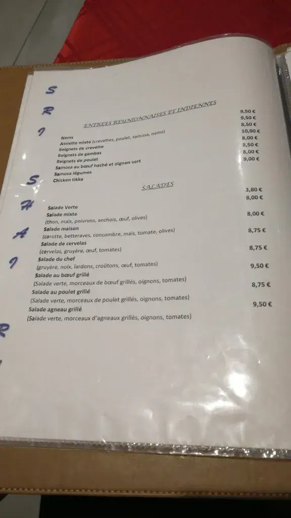 Menu_Restaurant Sri Shai_Benfeld_image_1