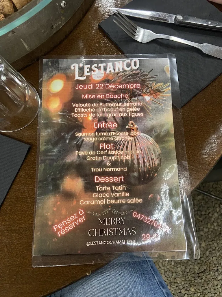 Menu_L'Estanco Restaurant Bar Tapas_Chamalières_image_1