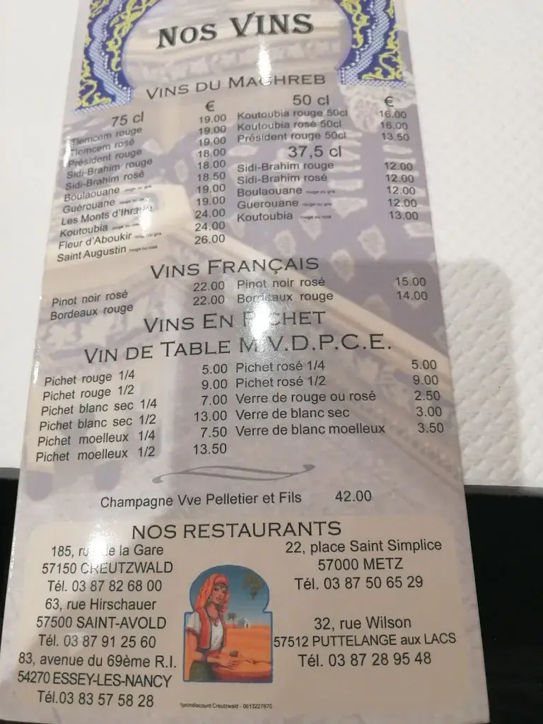 Menu_La Couscoussière_Creutzwald_image_2