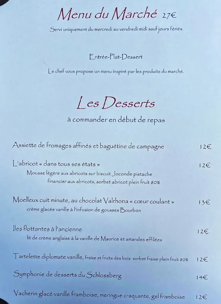 Menu_Restaurant Le Schlossberg_Forbach_image_1