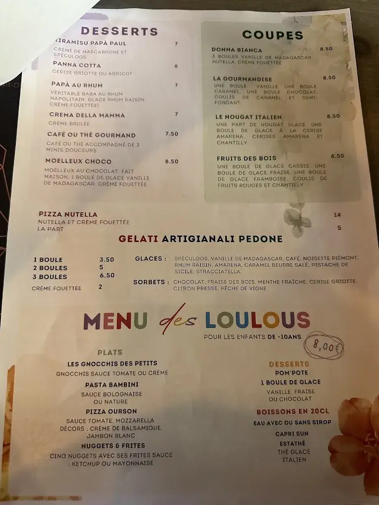 Menu_Papà Paul Ristorante_Saint-Dizier_image_1