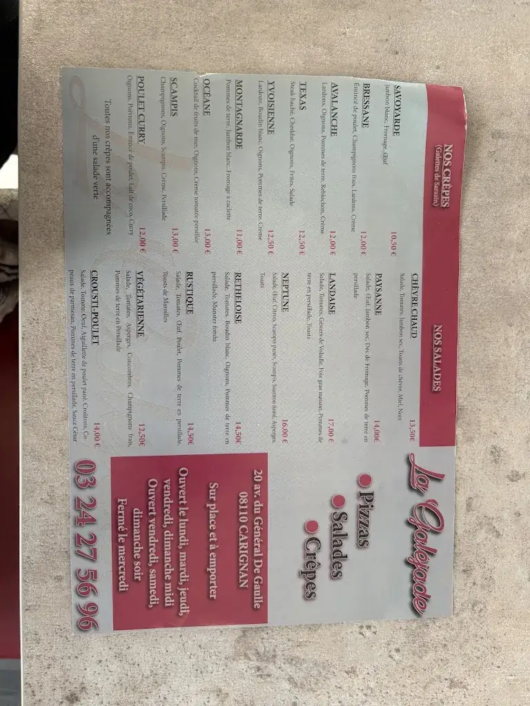 Menu_La Galejade SARL_Carignan_imagen_2