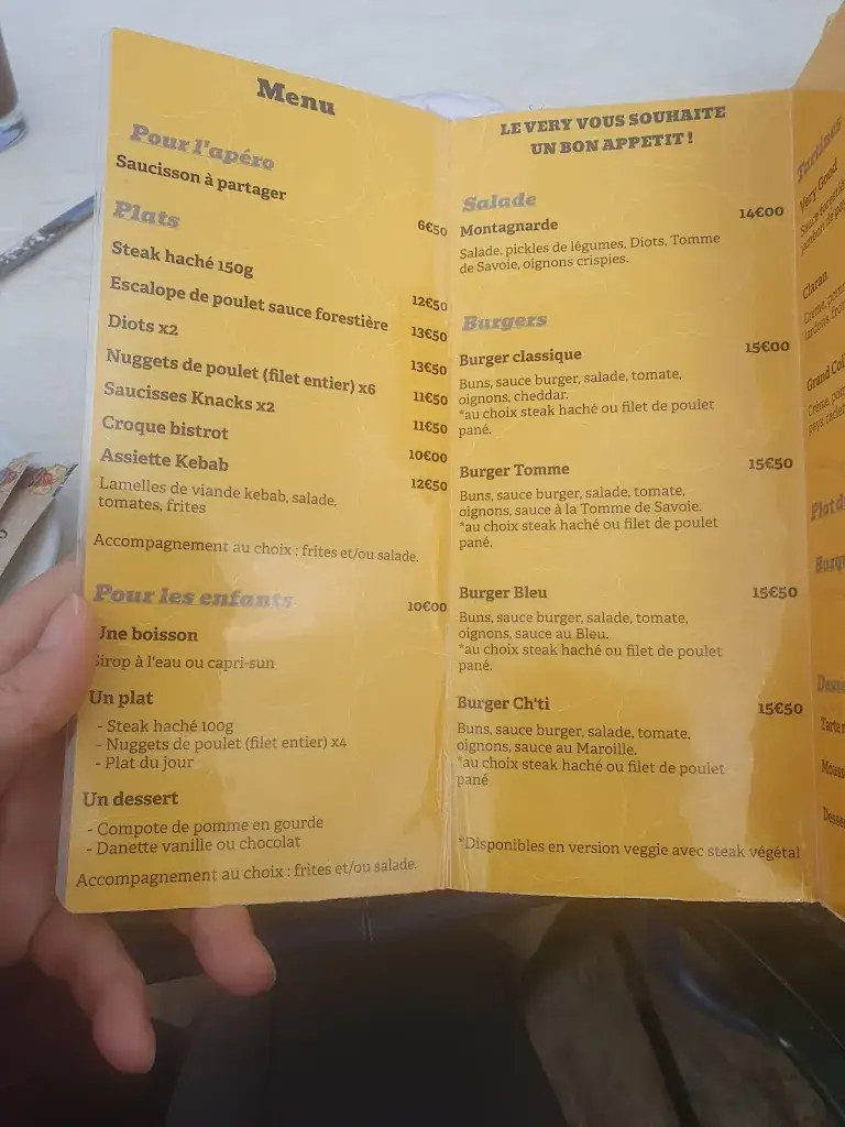 Menu_Restaurant d'altitude Le VERY_Allevard_immagine_2