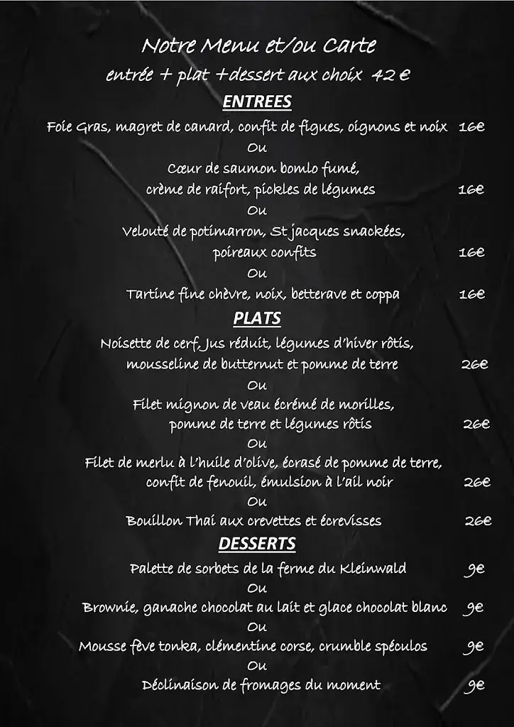 Menu_Restaurant Le kirchberg_Sarreinsming_imagen_1