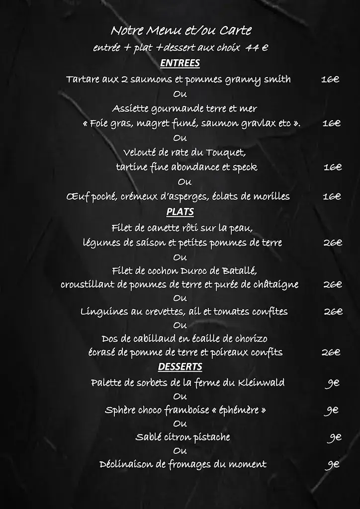 Menu_Restaurant Le kirchberg_Sarreinsming_imagen_2