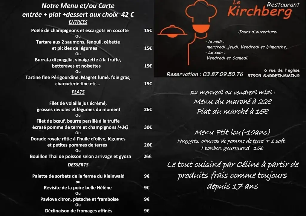Menu_Restaurant Le kirchberg_Sarreinsming_imagen_3