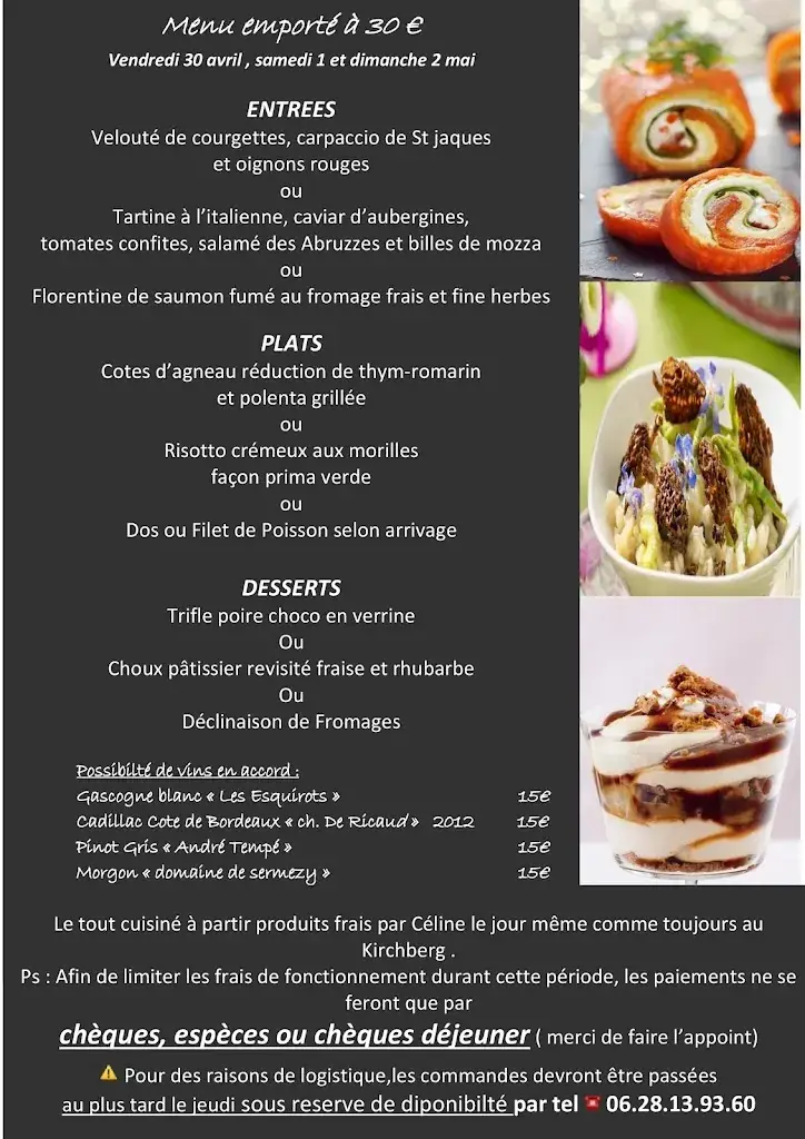 Menu_Restaurant Le kirchberg_Sarreinsming_imagen_4