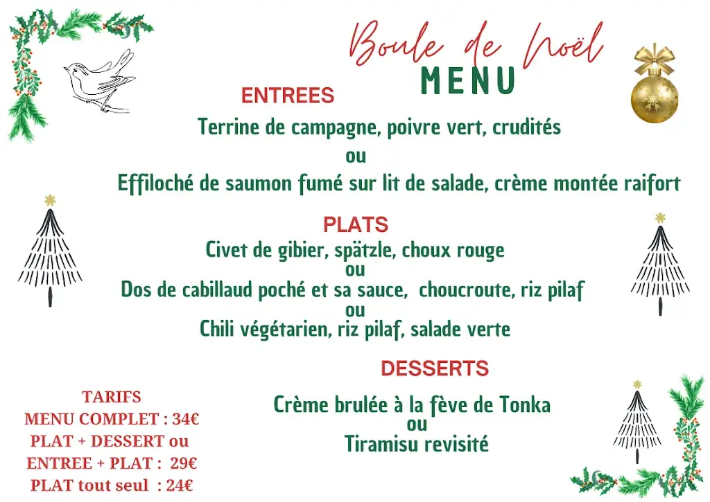 Menu_Hôtel-Restaurant Auberge des Mésanges_Meisenthal_image_1