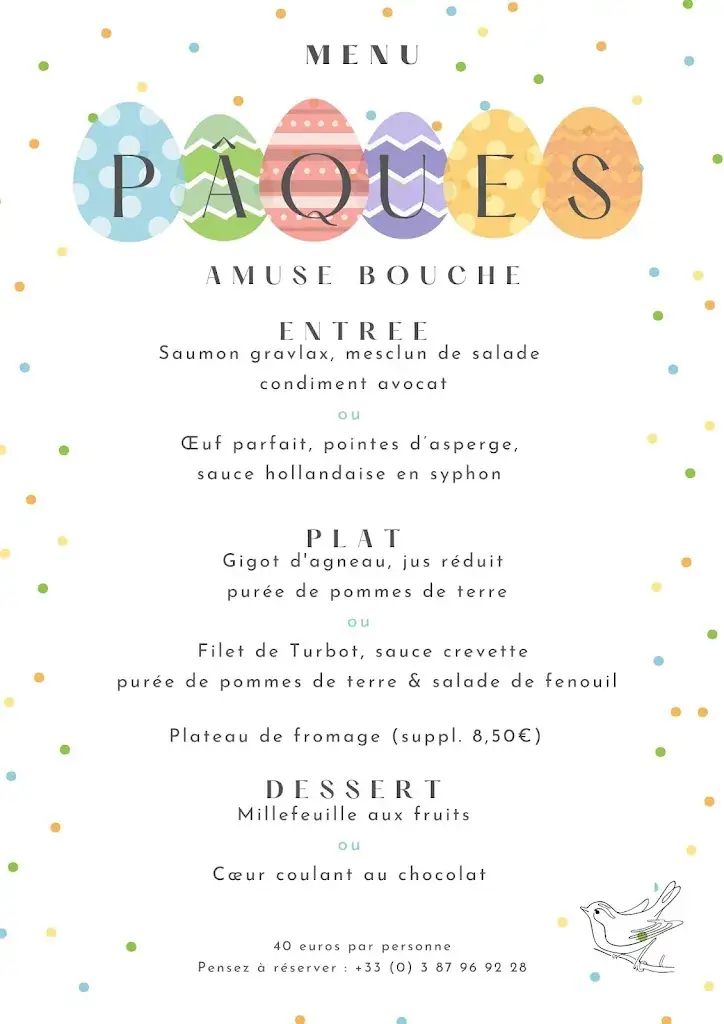 Menu_Hôtel-Restaurant Auberge des Mésanges_Meisenthal_image_3
