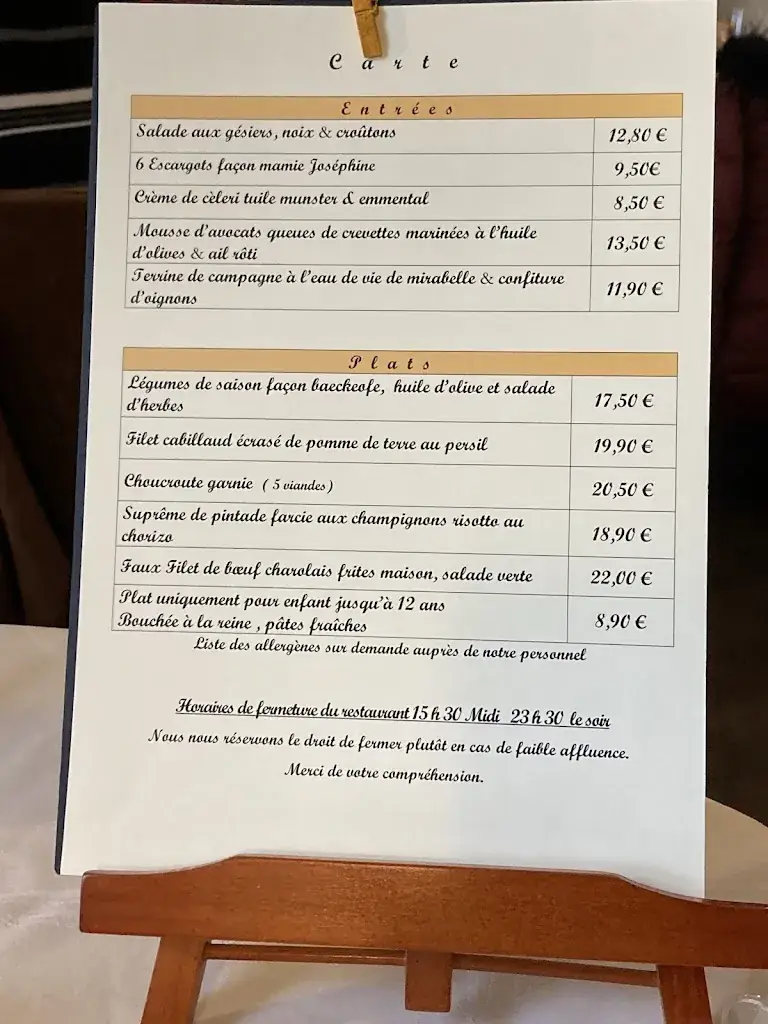Menu_Hôtel-Restaurant Auberge des Mésanges_Meisenthal_image_4