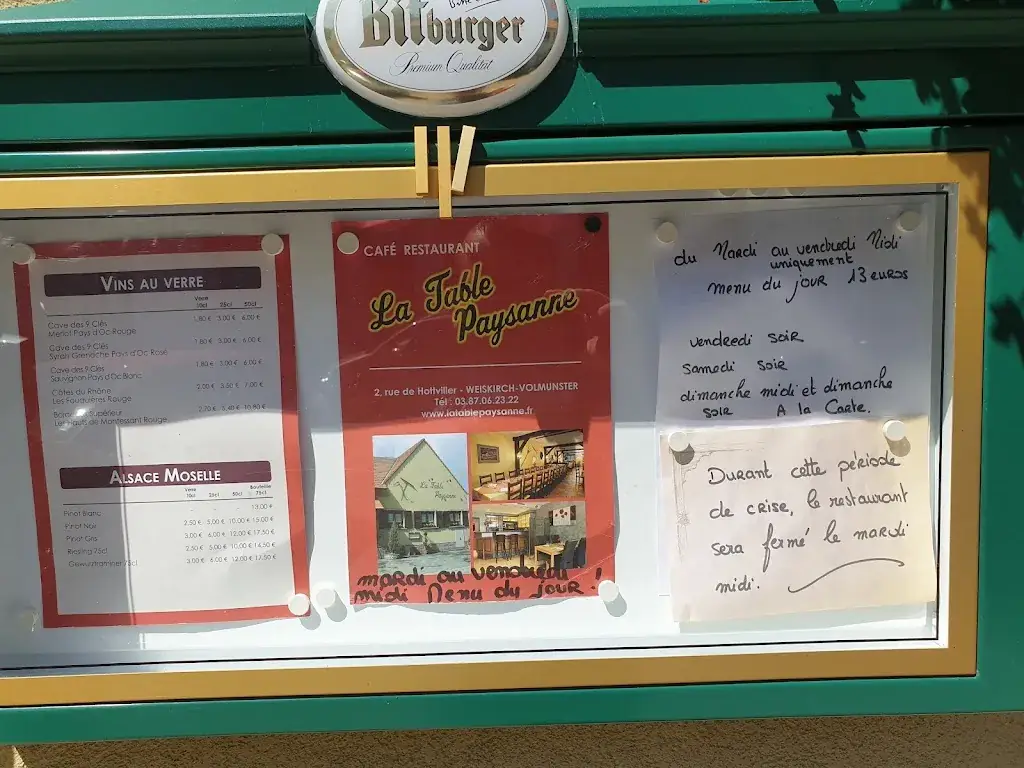 Menu_La Table Paysanne Restaurant Terroir à Volmunster_Volmunster_image_2