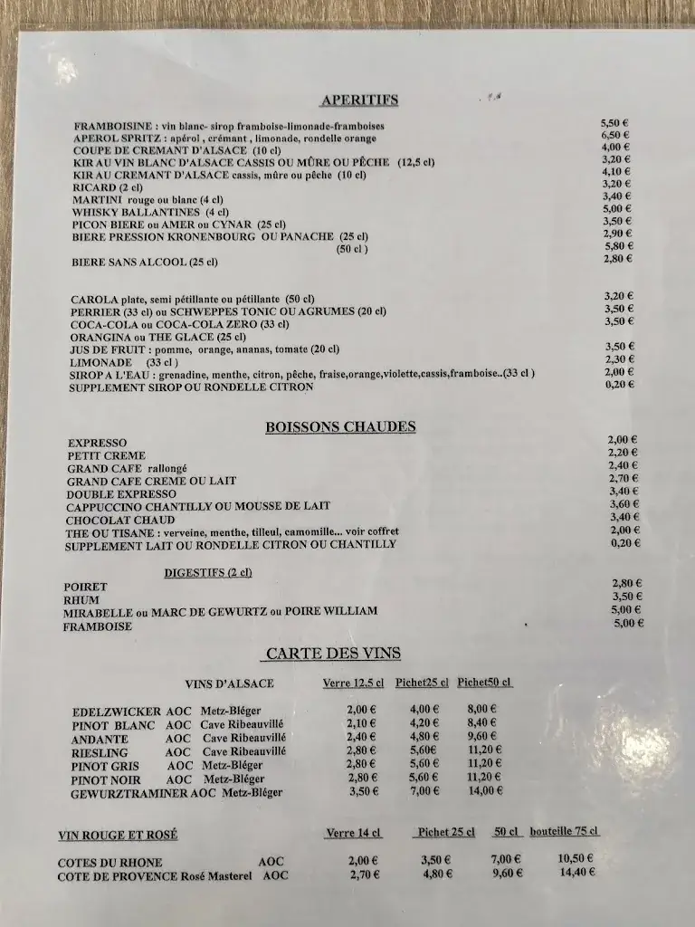 Menu_Restaurant Brasserie La Mosaïque_Bergheim_image_1