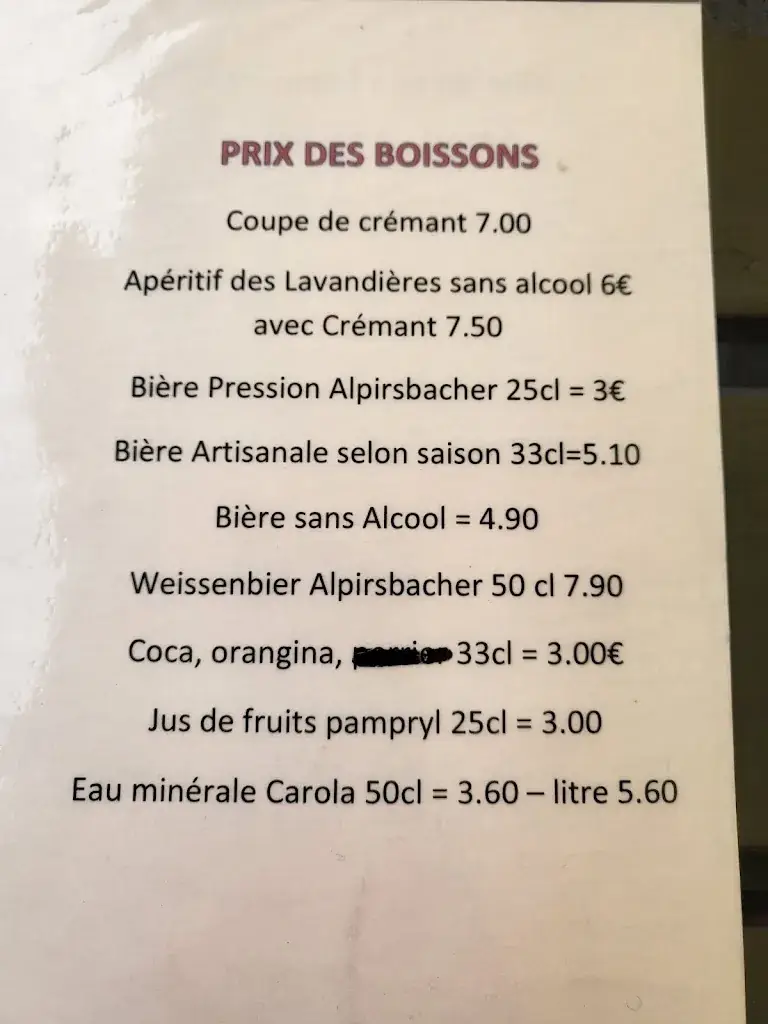 Menu_Auberge des Lavandières_Bergheim_image_2