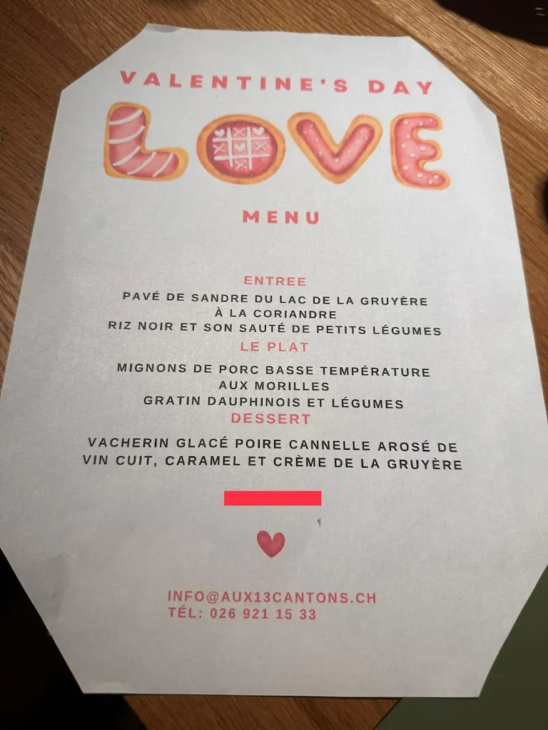 Menu_Auberge Aux 13 Cantons_Bulle_image_1