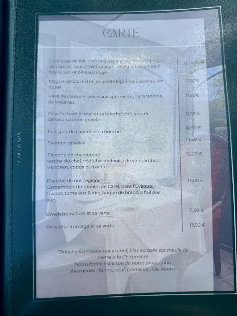 Menu_La chaumière_Pont-d'Ouilly_image_1