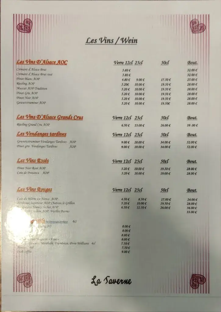 Menu_La Taverne_Ungersheim_image_1