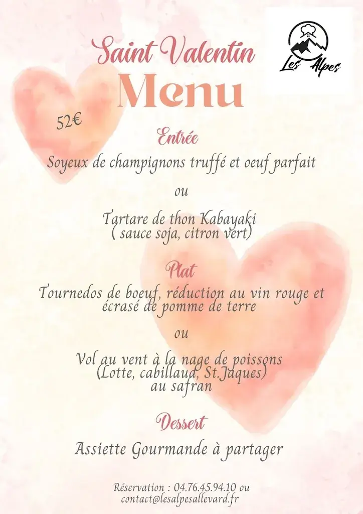 Menu_Hôtel et Restaurant Les Alpes_Allevard_image_2