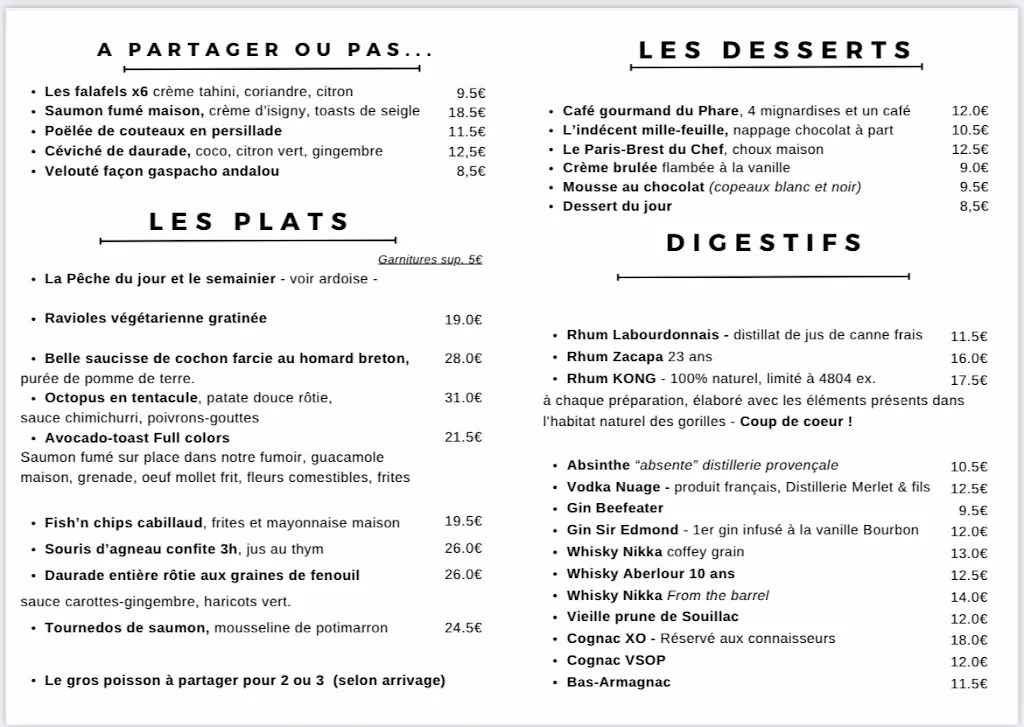 Menu_Le Village du Phare - Huîtres et fruits de mer_Boulogne-Billancourt_image_3