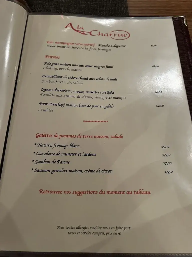 Menu_Restaurant A La Charrue_Breuschwickersheim_image_2