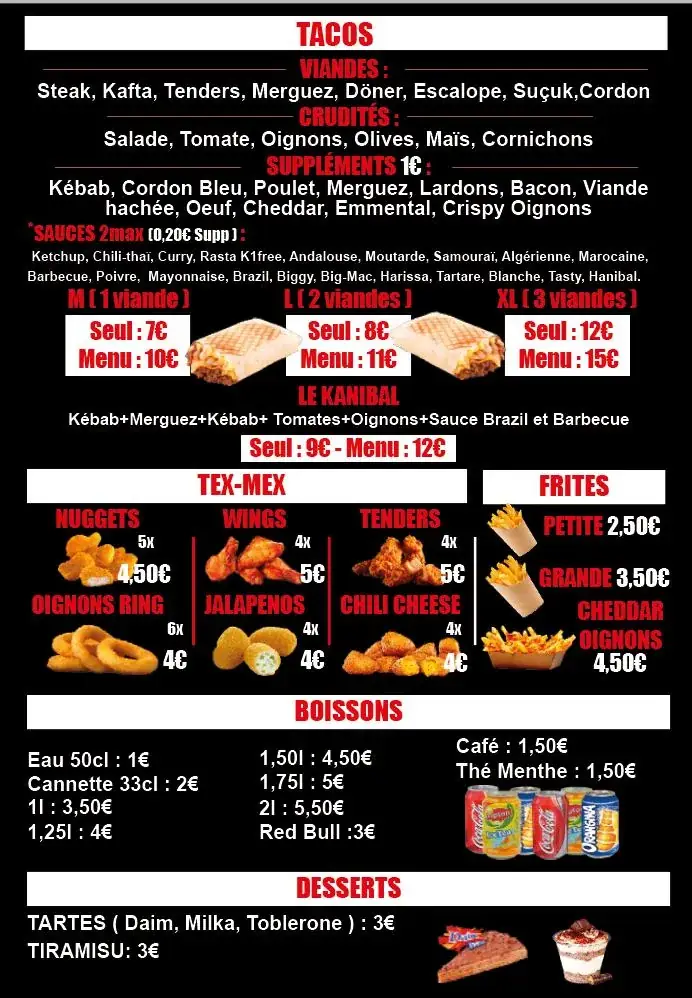 Menu_GRILLADES SIDI GHAZI - Restaurant Marocain & Fast-Food - Bischwiller_Bischwiller_imagen_2
