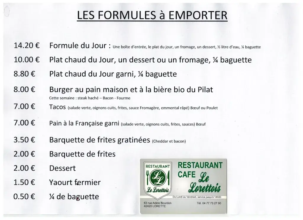 Menu_LE LORETTOIS_Lorette_image_1