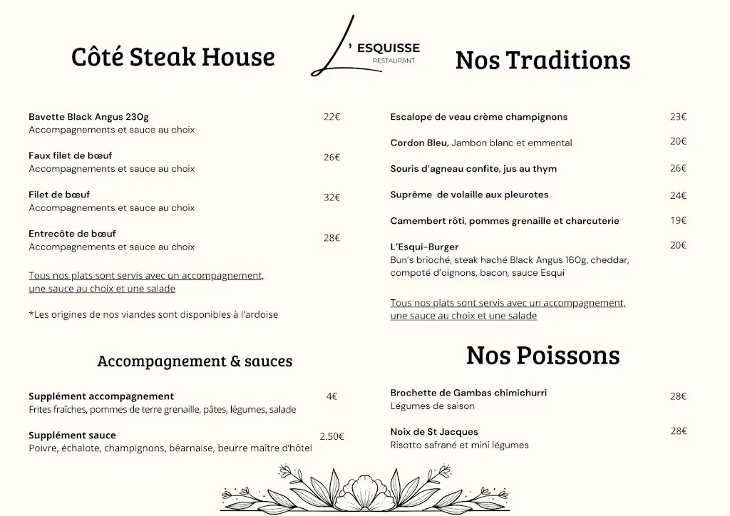 Menu_L'Esquisse Restaurant_Briey_immagine_1