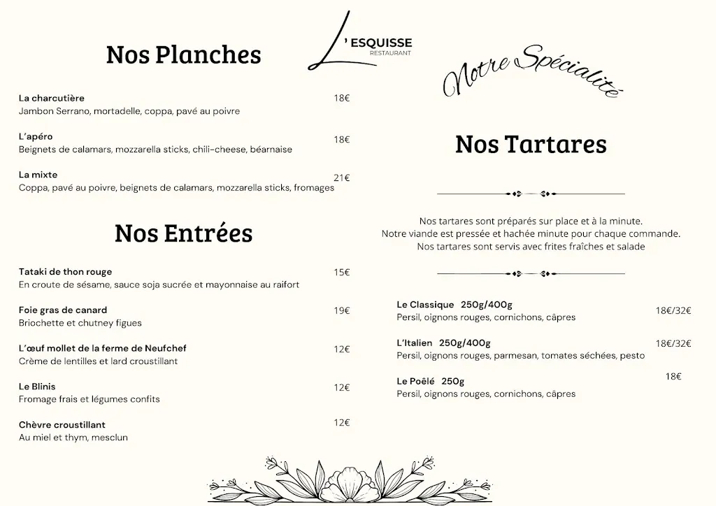Menu_L'Esquisse Restaurant_Briey_immagine_2