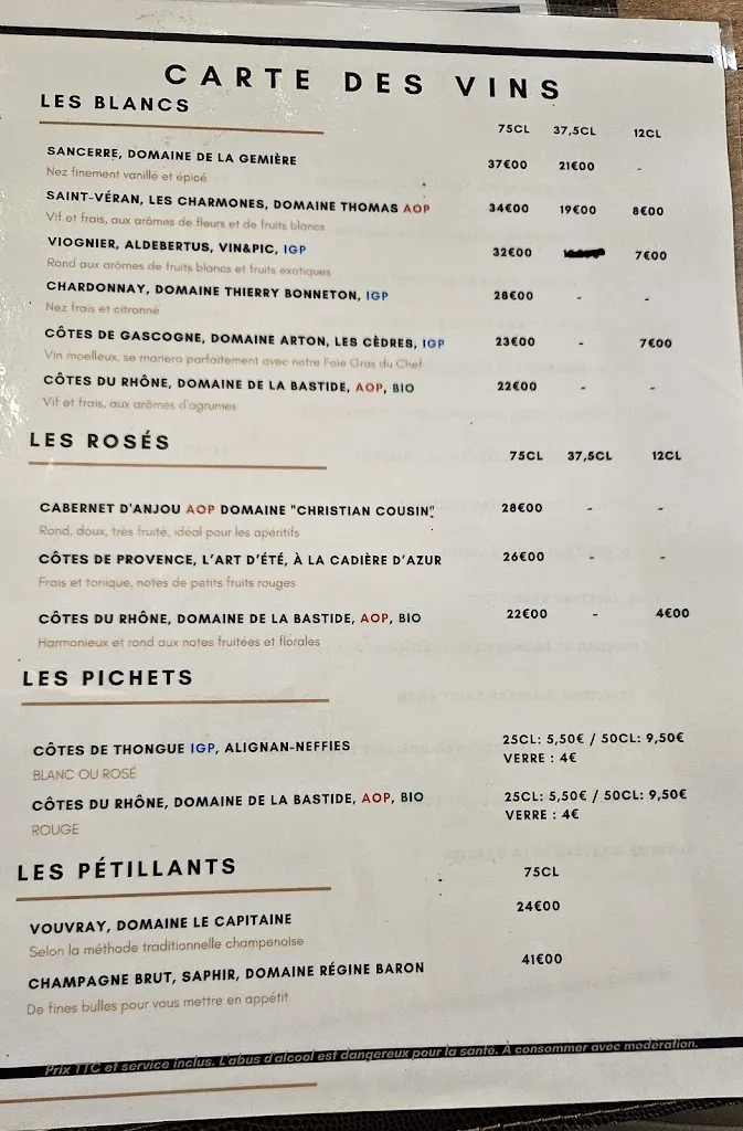 Menu_Restaurant La Cascade_Valla-en-Gier_immagine_1