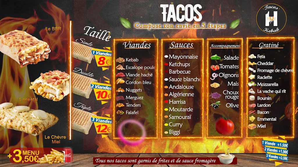 Menü_H52 Tacos - Kebab_Bourbonne-les-Bains_Bild_1