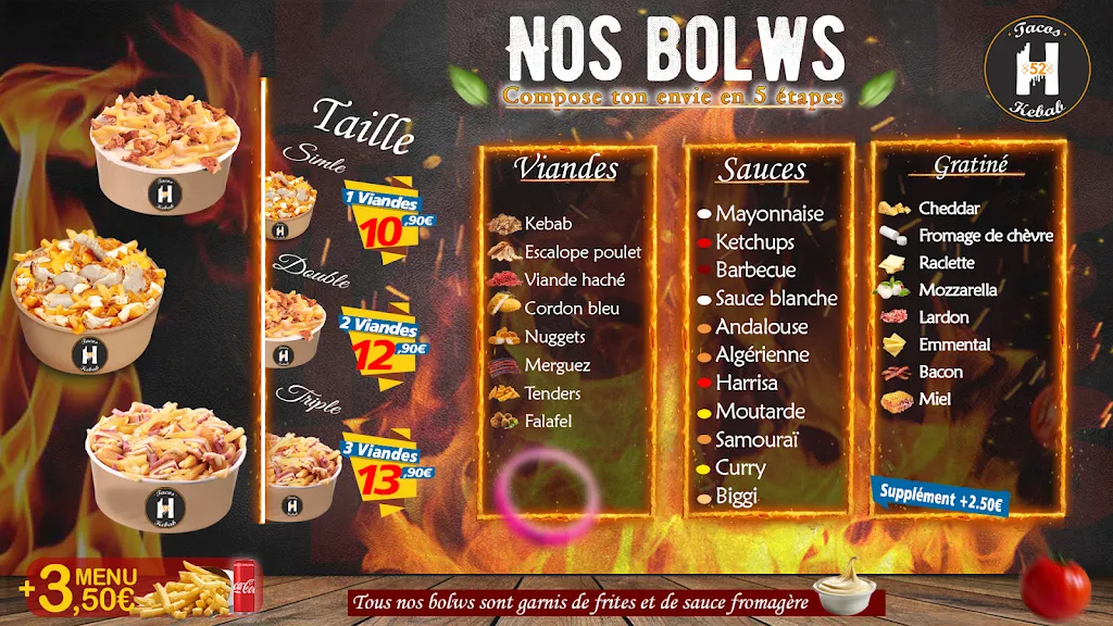 Menü_H52 Tacos - Kebab_Bourbonne-les-Bains_Bild_2