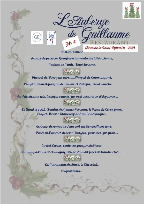 Menu_L'Auberge de Guillaume_Vandenesse-en-Auxois_image_1