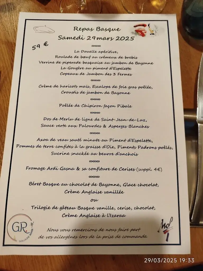 Menu_L'Auberge de Guillaume_Vandenesse-en-Auxois_image_3