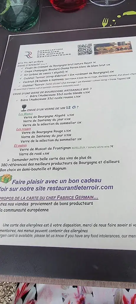 Menu_Restaurant Le Terroir_Santenay_image_3
