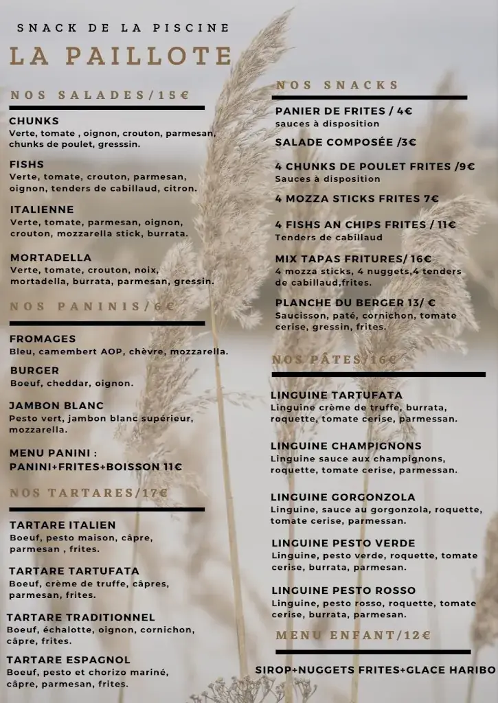 Menu_La Paillote Snack de la piscine d’Allevard_Allevard_image_1