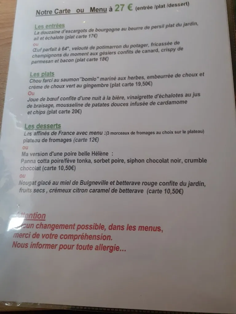 Menu_La Marmite Beaujolaise_Bulgnéville_image_2