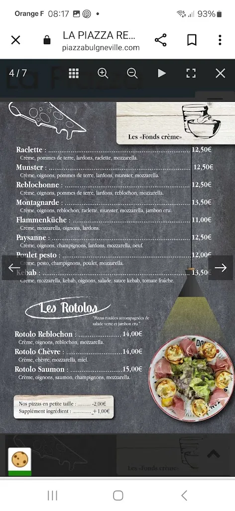 Menu_La Piazza_Bulgnéville_image_2