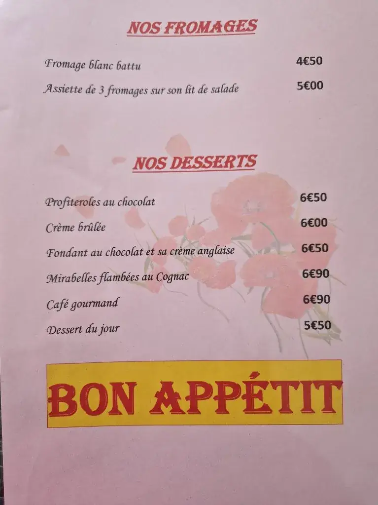 Menu_Restaurant le Coquelicot_Chamarandes-Choignes_image_3