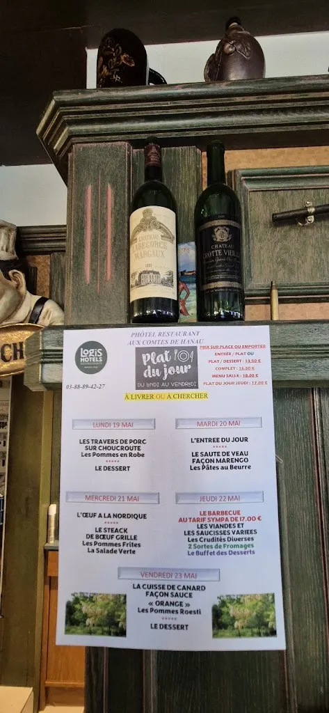 Menu_Logis Hôtel Restaurant Aux Comtes De Hanau_Ingwiller_image_3