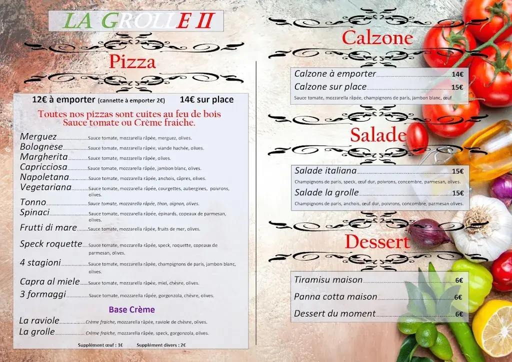 Menu_La Grolle II Bar Restaurant Pizzeria_Allevard_image_2