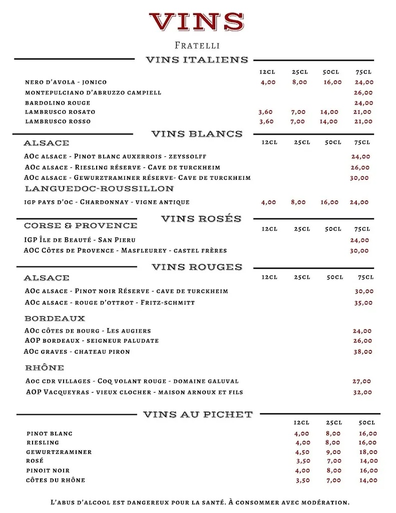 Menu_Restaurant Fratelli Brumath_Brumath_image_3