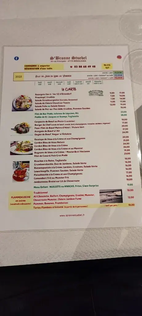 Menu_Restaurant s'Bronne Stuebel_Bernolsheim_immagine_2