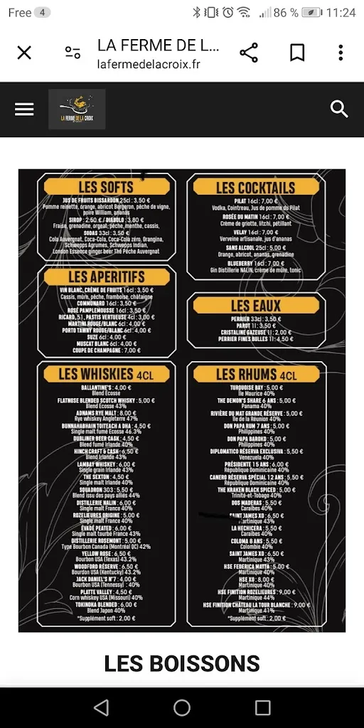 Menu_La Ferme de la Croix_Pélussin_image_3