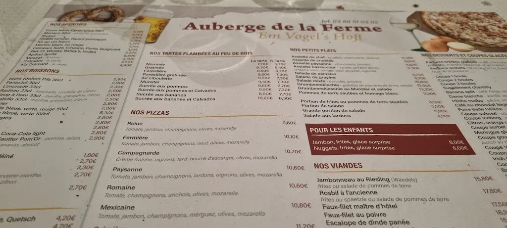 Menu_Auberge de la Ferme Em Vogels Hoft_Kriegsheim_image_2