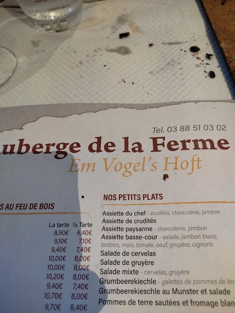 Menu_Auberge de la Ferme Em Vogels Hoft_Kriegsheim_image_3