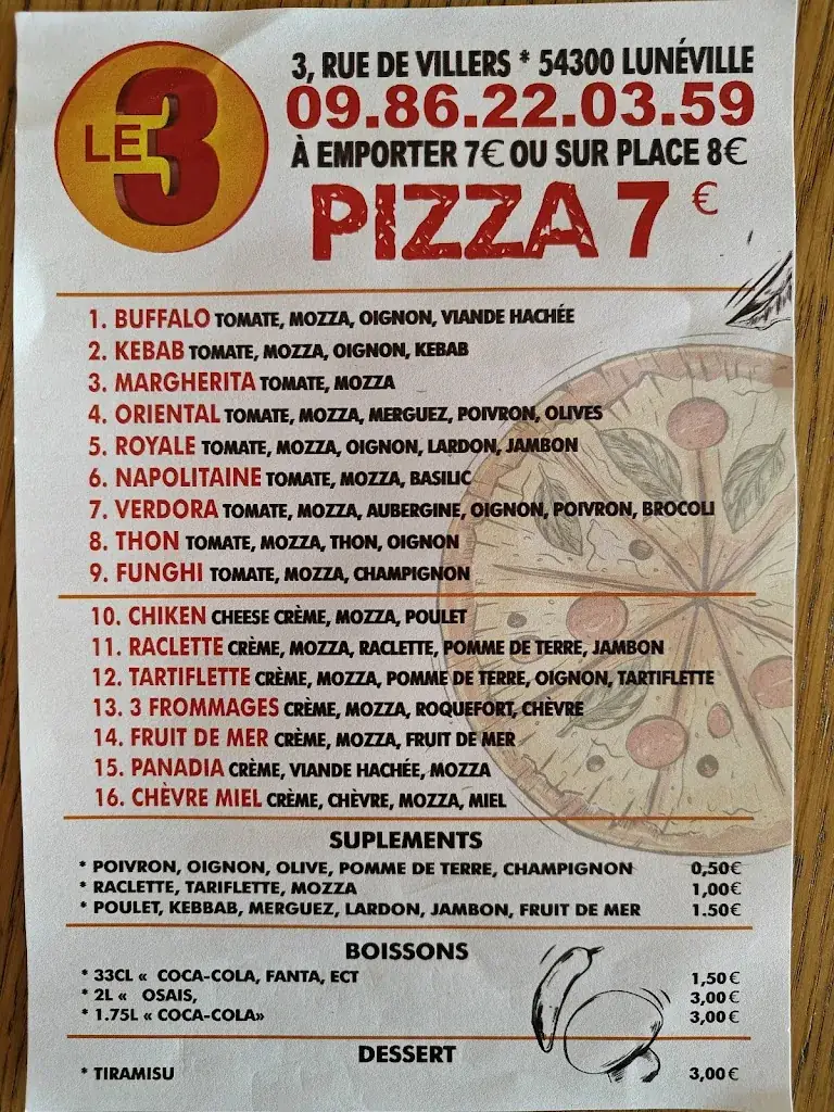 Menu_Restaurant Le 3_Lunéville_image_1