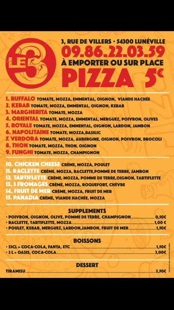 Menu_Restaurant Le 3_Lunéville_image_2