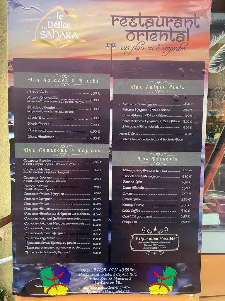 Menu_Le Délice du Sahara_Champigneulles_image_2