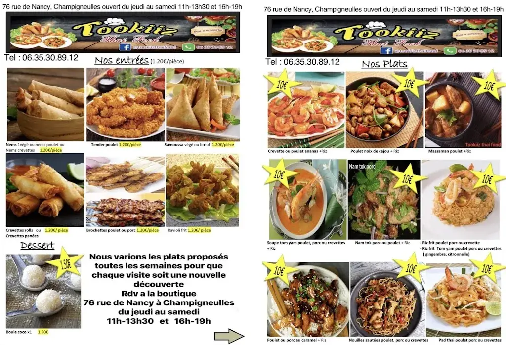 Menu_Tookiiz thai food champigneulles_Champigneulles_immagine_1