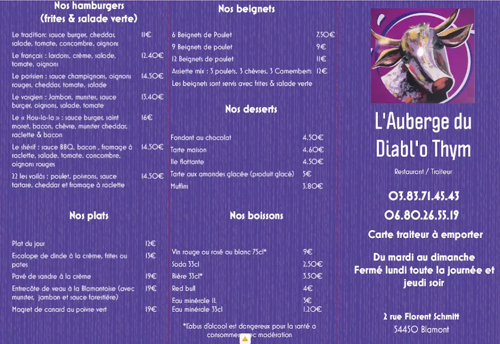 Menu_L'Auberge du Diabl'o Thym_Blâmont_image_2