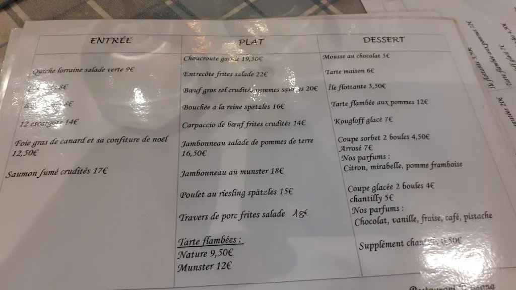 Menu_Hôtel Restaurant Beysang_Châtenois_image_2